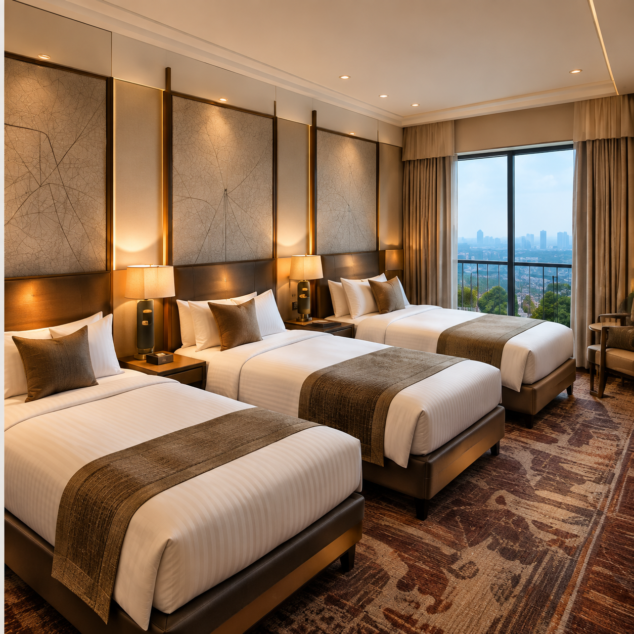 Trio Room with three single beds for group stays